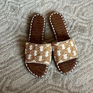 Sam Edelman Orange and White Embellished Sandal